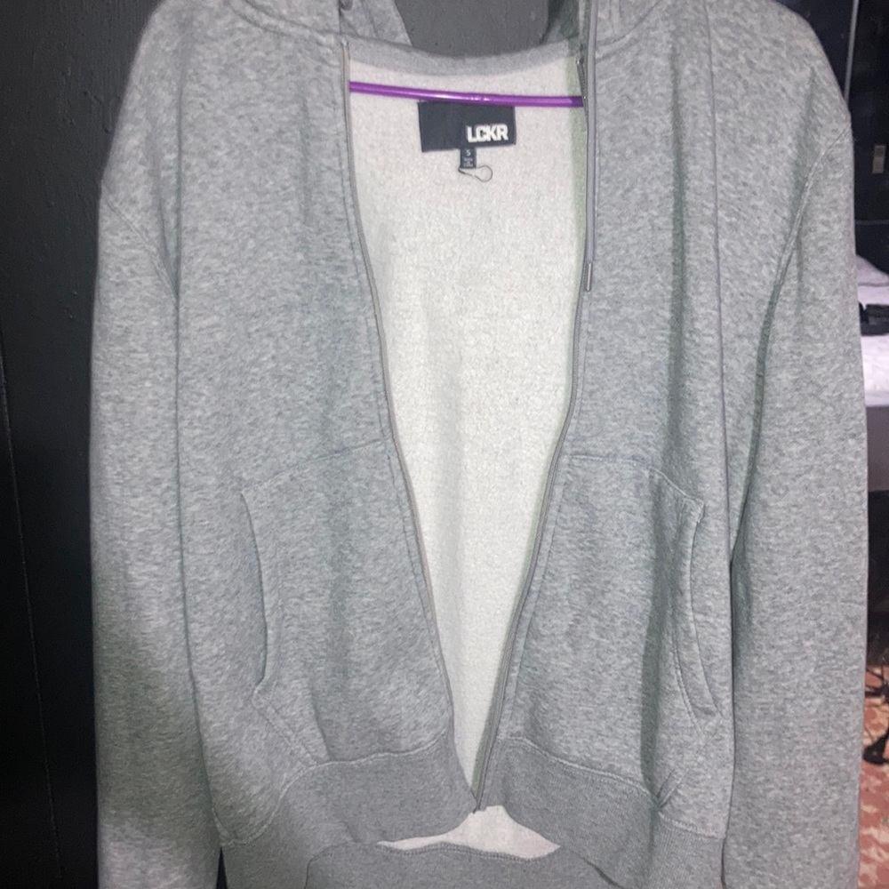 gray LCKR cotton fleece jacket